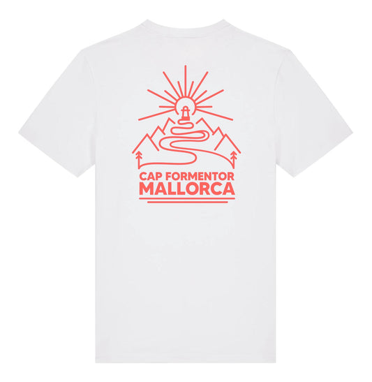White & Coral Orange Cap Formentor T-Shirt