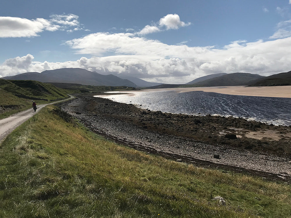 Coastal gravel path by the sea in Scotland