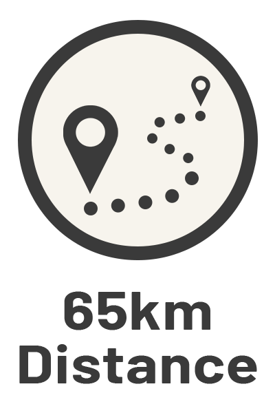 65km distance icon