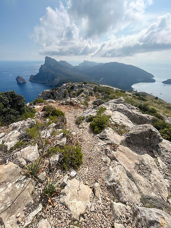 View towards Cap Formentor Lighthouse