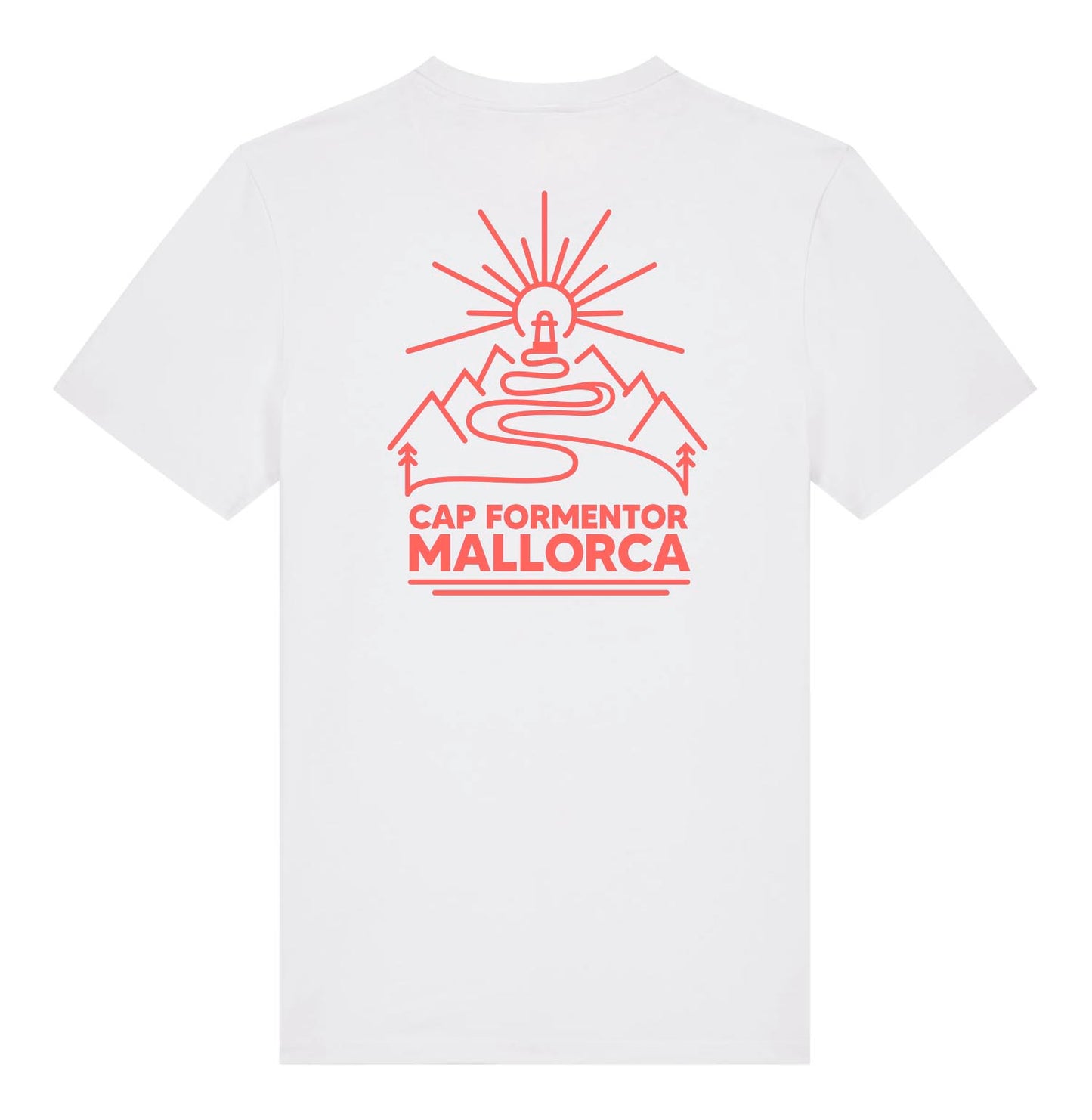 White & Coral Orange Cap Formentor T-Shirt
