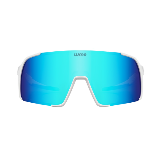 Lumo Halo with whit frame and turquoise blue lens