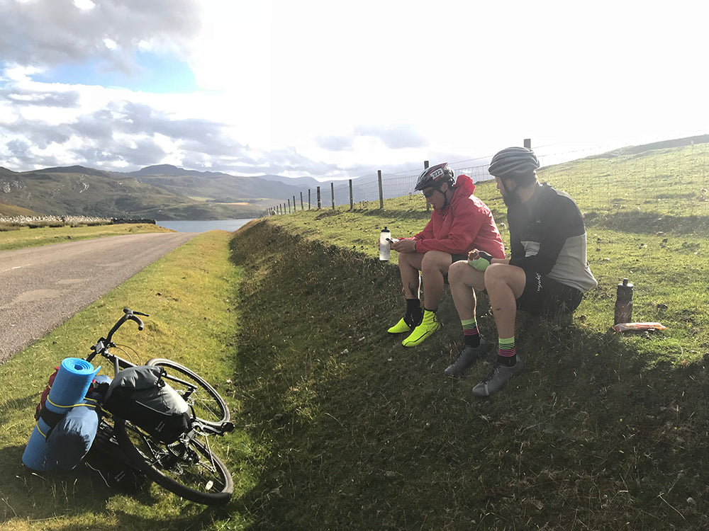 Emergency food stop with friends in Scotland, on the North Coast 500 bike route