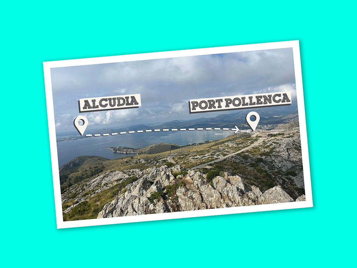 Arial photo of the road around Pollenca bay