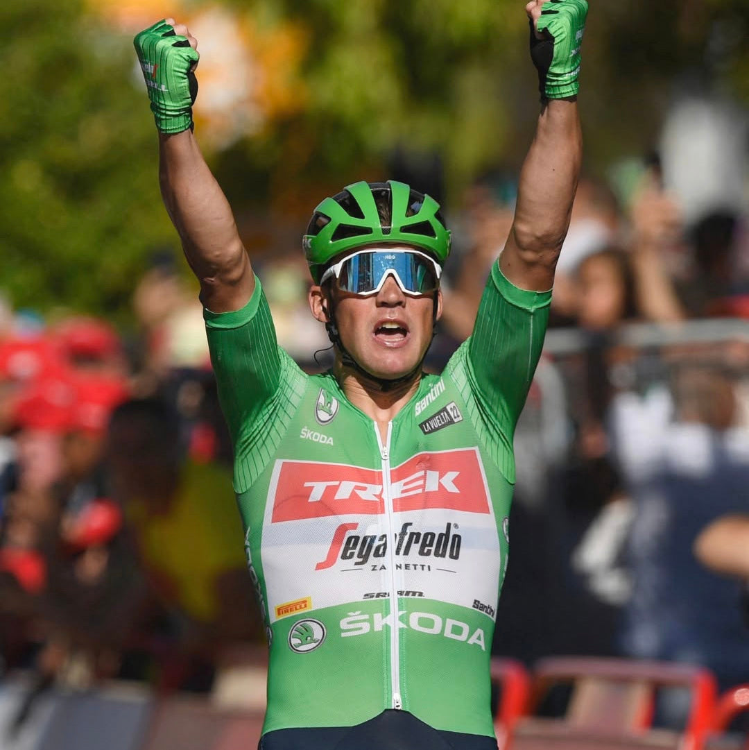 Winning a sprint stage of La Vuelta in the green jersey
